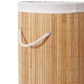 Lifestyle Traders Round Helix Folding Bamboo Laundry Hamper