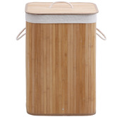 Lifestyle Traders Rectangular Helix Folding Bamboo Laundry Hamper