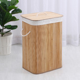 Lifestyle Traders Rectangular Helix Folding Bamboo Laundry Hamper