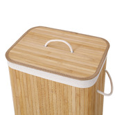 Sherwood Housewares Rectangular Helix Folding Bamboo Laundry Hamper