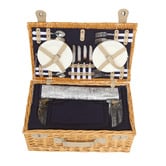 Lifestyle Traders 4 Person Ascot Wicker Picnic Basket