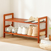Lifestyle Traders 2 Tier Gabbie Bamboo Shoe Rack