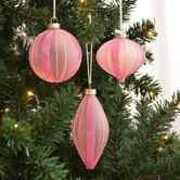 Lifestyle Traders 6 Piece Arthur Striped Christmas Bauble Set