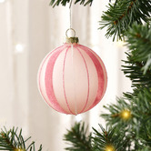 Lifestyle Traders 6 Piece Arthur Striped Christmas Bauble Set