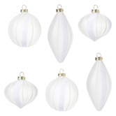 Lifestyle Traders 6 Piece Arthur Striped Christmas Bauble Set