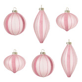 Lifestyle Traders 6 Piece Arthur Striped Christmas Bauble Set
