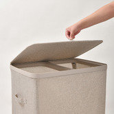 Lifestyle Traders Titus 2 Section Foldable Laundry Hamper
