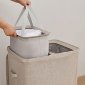 Lifestyle Traders Titus 2 Section Foldable Laundry Hamper