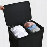 Lifestyle Traders Titus 2 Section Foldable Laundry Hamper