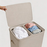 Lifestyle Traders Titus 2 Section Foldable Laundry Hamper
