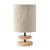 Lifestyle Traders Hollis Rubberwood &amp; Cotton Table Lamp