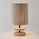 Lifestyle Traders Hollis Rubberwood &amp; Cotton Table Lamp