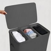 Lifestyle Traders Titus 3 Section Foldable Laundry Hamper