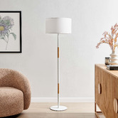 Lifestyle Traders Maddison Rubberwood Floor Lamp