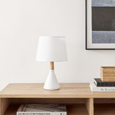 Lifestyle Traders 33cm Preston Rubberwood Table Lamp