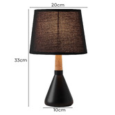 Lifestyle Traders 33cm Preston Rubberwood Table Lamp
