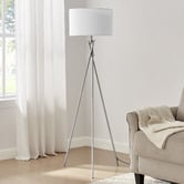 Lifestyle Traders Chic Metal &amp; Linen Tripod Floor Lamp