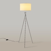 Lifestyle Traders Chic Metal &amp; Linen Tripod Floor Lamp