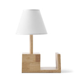 Lifestyle Traders Bookend Rubberwood Table Lamps (set of 2)