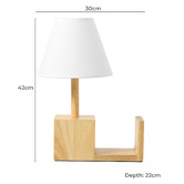 Lifestyle Traders Bookend Rubberwood Table Lamps (set of 2)