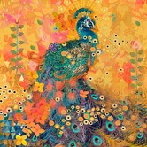 Galerie Art Co Afrikarma Peacock Art Print on Canvas
