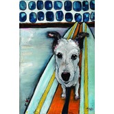 Galerie Art Co Dog On Surfboard Art Print on Canvas