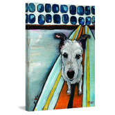 Galerie Art Co Dog On Surfboard Art Print on Canvas