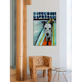 Galerie Art Co Dog On Surfboard Art Print on Canvas