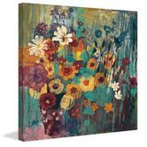 Galerie Art Co Floral Frenzy Green II Art Print on Canvas