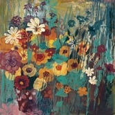 Galerie Art Co Floral Frenzy Green II Art Print on Canvas