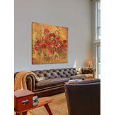 Galerie Art Co Floral Frenzy Red VI Art Print on Canvas