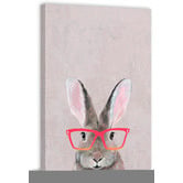 Galerie Art Co Hare with Red Glasses Canvas Wall Art