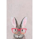 Galerie Art Co Hare with Red Glasses Canvas Wall Art