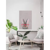 Galerie Art Co Hare with Red Glasses Canvas Wall Art