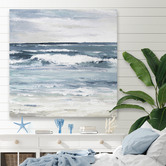 Galerie Art Co White Waves Splash Stretched Canvas Wall Art