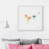 Galerie Art Co Green Hummingbird Framed Painting Print