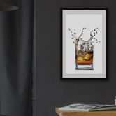 Galerie Art Co Whiskey &amp; Ice Framed Printed Wall Art
