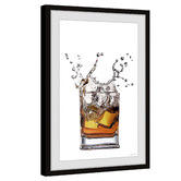 Galerie Art Co Whiskey &amp; Ice Framed Printed Wall Art