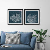 Galerie Art Co 2 Piece Tropical Corals Framed Printed Wall Art Set