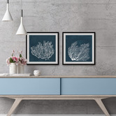 Galerie Art Co 2 Piece Tropical Corals Framed Printed Wall Art Set