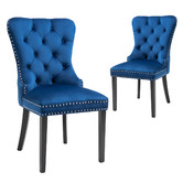 Oggetti Hemsworth Nailhead Velvet Dining Chairs