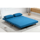 CoraHomeLiving Blue Lawson 2 Seater Sofa Bed | Temple & Webster