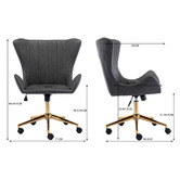 Cora Home Living Aina Velvet Office Chair