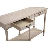 Cora Home Living Louis XVI Hallway Table in Wash White