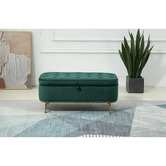 Cora Home Living Gilliam Velvet Storage Ottoman Bench