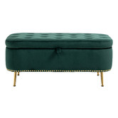Cora Home Living Gilliam Velvet Storage Ottoman Bench