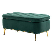 Cora Home Living Gilliam Velvet Storage Ottoman Bench