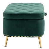 Cora Home Living Gilliam Velvet Storage Ottoman Bench