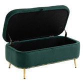 Cora Home Living Gilliam Velvet Storage Ottoman Bench
