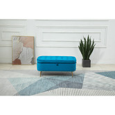 Cora Home Living Gilliam Velvet Storage Ottoman Bench
